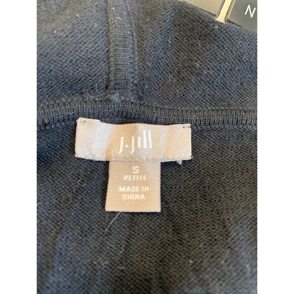 J. Jill Women's Cardigan Sweater Hoodie Long Sleeve Black Size Small Petite - Picture 3 of 5